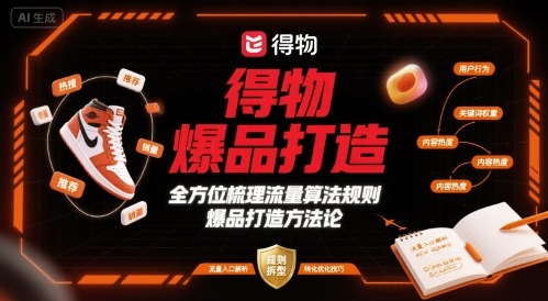 得物爆品打造，全方位梳理得物流量算法规则爆品打造规则-财兔窝项目网