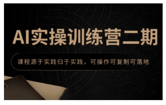 AI实操训练营二期，课程源于实践归于实践，可操作可复制可落地-财兔窝项目网