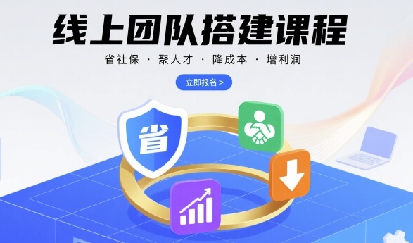 线上团队搭建课程，省社保，聚人才，降成本，增利润，团队管理必看-财兔窝项目网