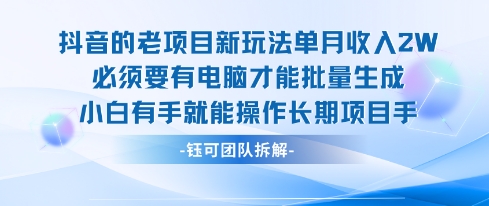 老项目新玩法单月收入2W小白有手就能操作长期项目-财兔窝项目网