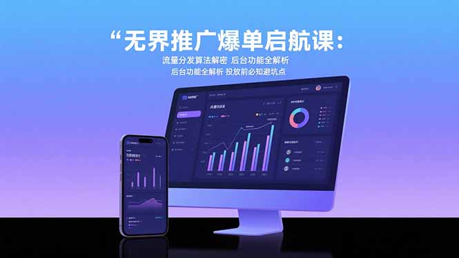 无界推广爆单启航课：流量分发算法解密 后台功能全解析 投放前必知避坑点-财兔窝项目网