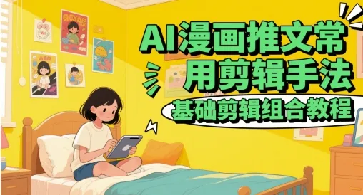 AI漫画推文常用剪辑手法，基础剪辑组合教程-财兔窝项目网