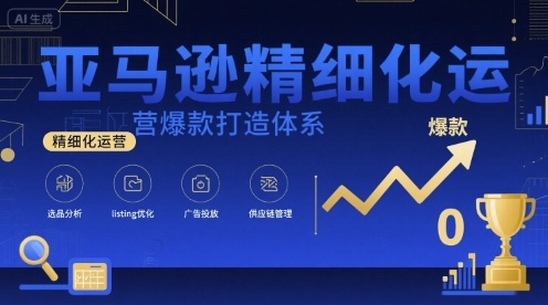 亚马逊精细化运营爆款打造体系，视频课+全套资料文档-财兔窝项目网