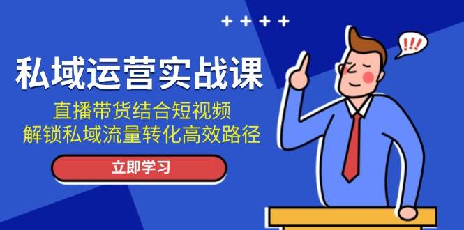 私域运营实战课：直播带货结合短视频，解锁私域流量转化高效路径-财兔窝项目网