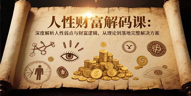 人性财富解码课6.0：深度解析人性弱点与财富逻辑，理论到落地完整解决方案-财兔窝项目网