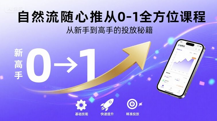 自然流随心推从0-1全方位课程，从新手到高手的投放秘籍-财兔窝项目网