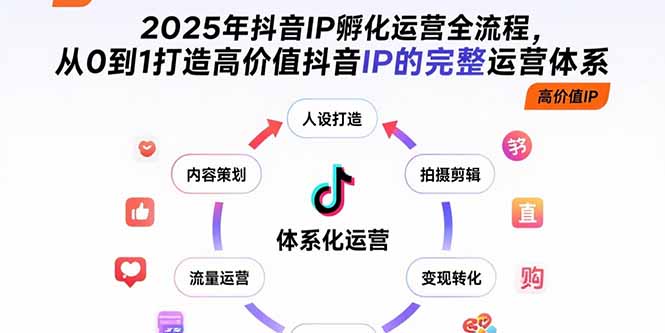 2025年抖音IP孵化运营全流程，从0到1打造高价值抖音IP的完整运营体系-财兔窝项目网