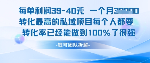 每单利润40一个月7k+转化最高的私域项目，每个人都要的产品转化率已经能做到100%-财兔窝项目网