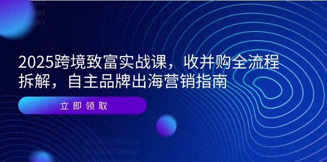 2025跨境致富实战课，收并购全流程拆解，自主品牌出海营销指南-财兔窝项目网