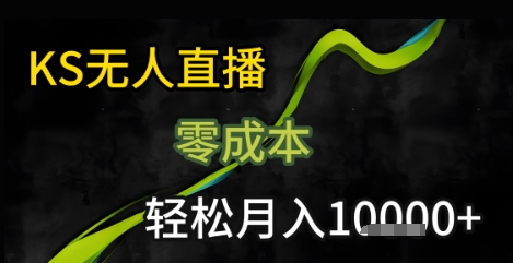 KS无人直播25年最新玩法，只需一部手机，轻松月入1W+【揭秘】-财兔窝项目网