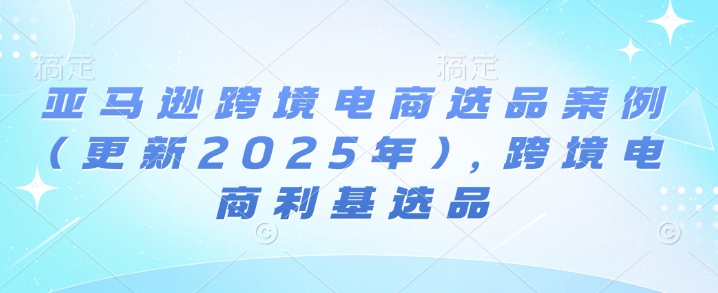 亚马逊跨境电商选品案例(更新2025年4月)，跨境电商利基选品-财兔窝项目网