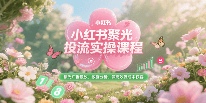 小红书聚光投流实操课程，聚光广告投放、数据分析、做高效低成本获客-财兔窝项目网