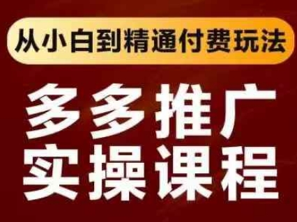 拼多多推广实操课程，从小白到精通付费玩法-财兔窝项目网