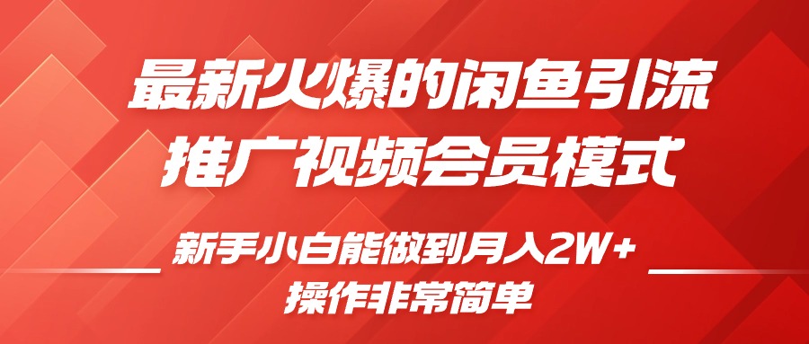 闲鱼引流推广影视会员，0成本就可以操作，新手小白月入过W+【揭秘】-财兔窝项目网