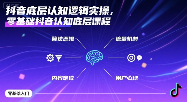 抖音底层认知逻辑实操，零基础抖音认知底层课程-财兔窝项目网