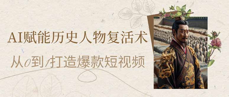 AI赋能历史人物复活术：从0到1打造爆款短视频-财兔窝项目网
