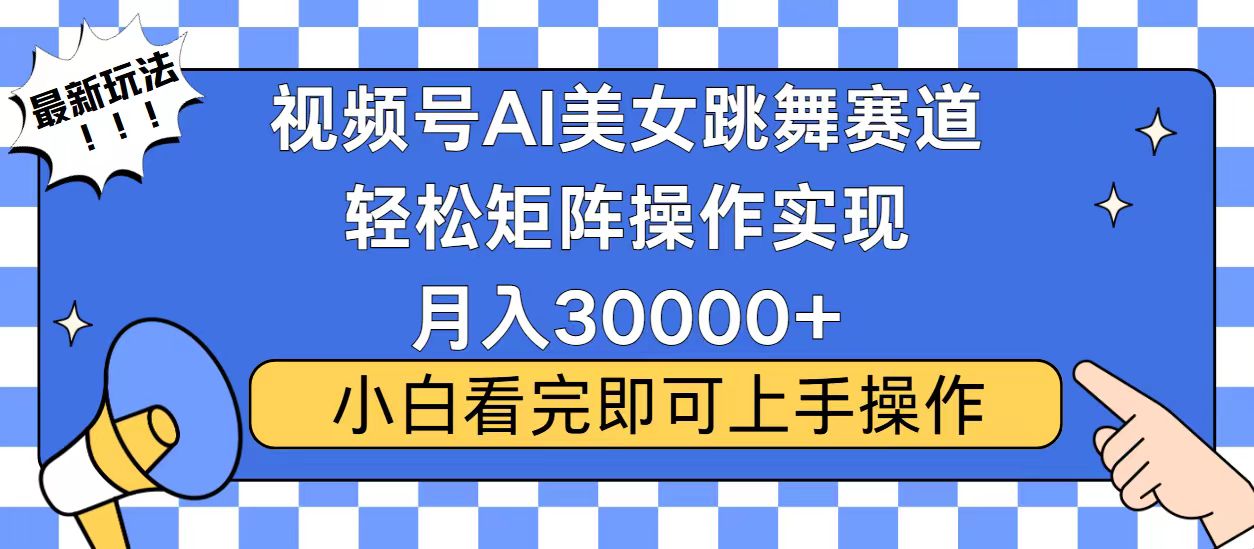 视频号蓝海赛道玩法，当天起号，拉爆流量收益，小白也能轻松月入30000+-财兔窝项目网