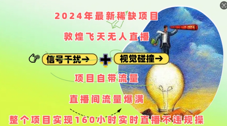 2024年最新稀缺项目敦煌飞天无人直播，项目自带流量，流量爆满，实现160小时实时直播不违规操-财兔窝项目网