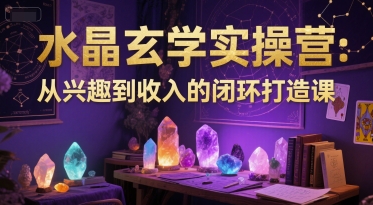 水晶玄学实操营：从兴趣到收入的闭环打造课-财兔窝项目网