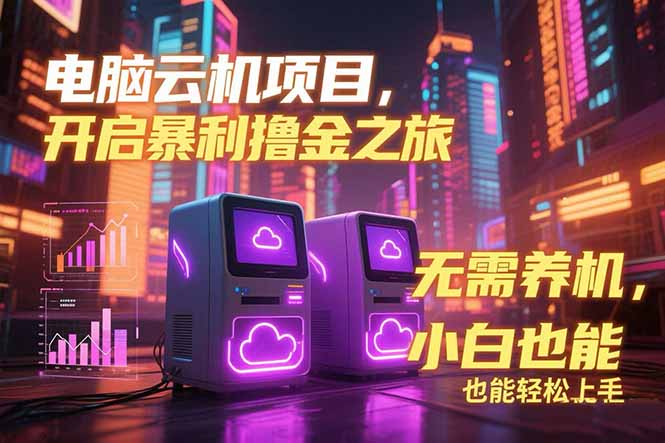 电脑云机项目 暴力撸金玩法，不需要养机 配置没有要求 单机100个窗口一…-财兔窝项目网