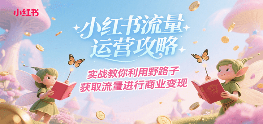小红书流量运营攻略，实战教你利用野路子获取流量进行商业变现-财兔窝项目网