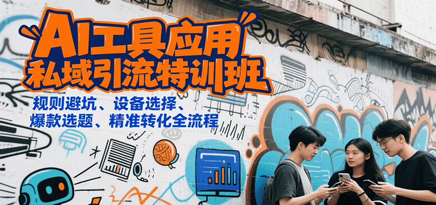 AI工具应用私域引流特训班，规则避坑、设备选择、爆款选题、精准转化全流程-财兔窝项目网
