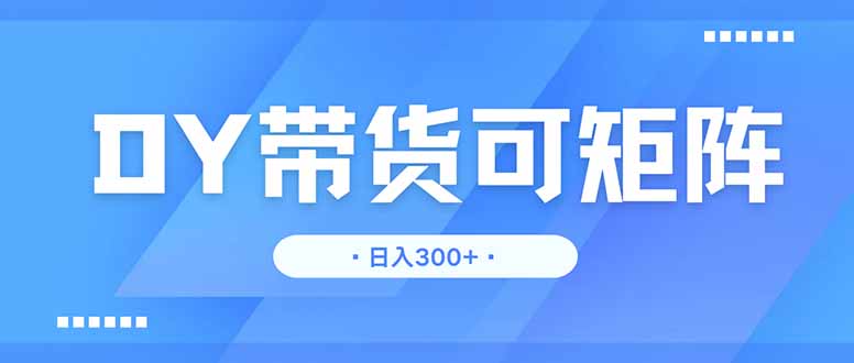 DY带货，日入300＋矩阵无上限-财兔窝项目网