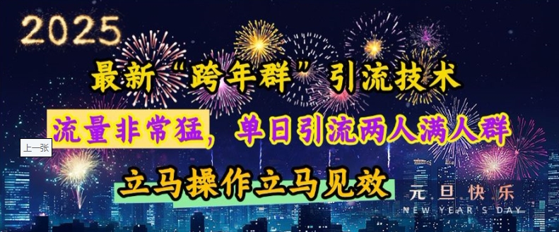 最新“跨年群”引流，流量非常猛，单日引流两人满人群，立马操作立马见效【揭秘】-财兔窝项目网