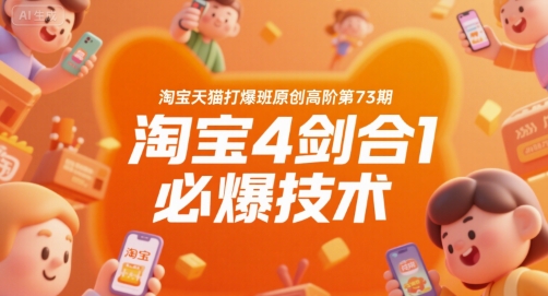 淘宝天猫打爆班原创高阶第73期，淘宝4剑合1必爆技术-财兔窝项目网