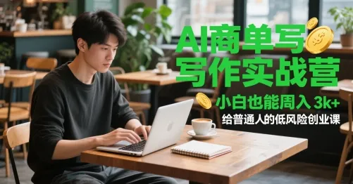 AI商单写作实战营，小白也能周入3k+，给普通人的低风险创业课-财兔窝项目网
