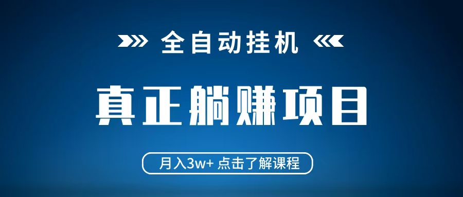 全自动挂机项目 月入3w+ 真正躺平项目 不吃电脑配置 当天见收益-财兔窝项目网