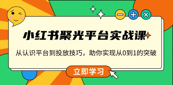 小红书 聚光平台实战课，从认识平台到投放技巧，助你实现从0到1的突破-财兔窝项目网
