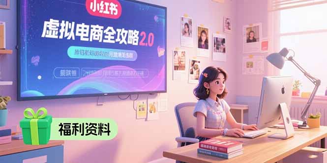 虚拟电商全攻略2.0，开店选品实操流程，账号定位、货源发布、笔记发布技巧-财兔窝项目网