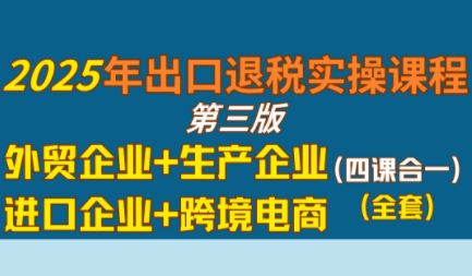 崔sir·出口退税实操-外贸企业+生产企业+跨境电商+进口企业(四课合一)-财兔窝项目网