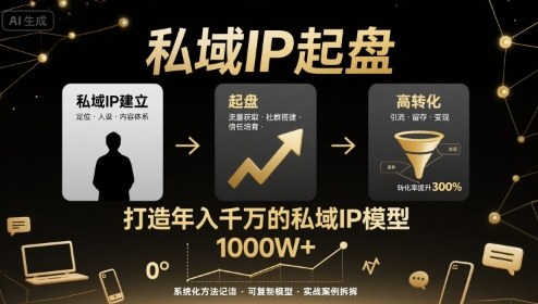私域IP起盘，私域ip建立、起盘、高转化，打造年入千万的私域ip模型-财兔窝项目网
