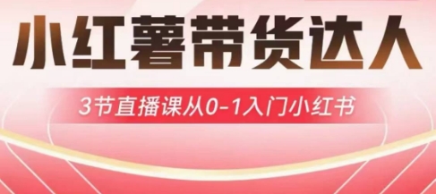 小红薯达人带货启航计划，3节直播课从0-1入门小红书-财兔窝项目网