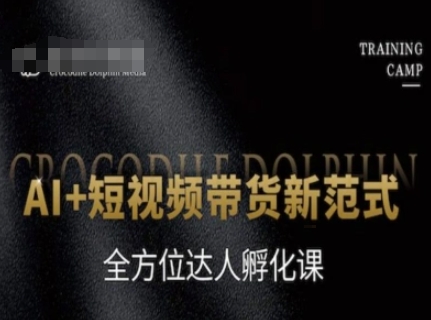 AI+短视频带货新范式，全方位达人孵化课-财兔窝项目网