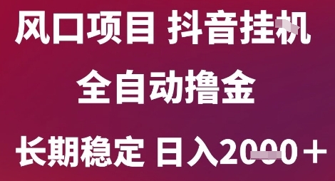 风口项目，六月最新玩法抖音无人挂G，全自动撸金，长期稳定 日入2k+【揭秘】-财兔窝项目网