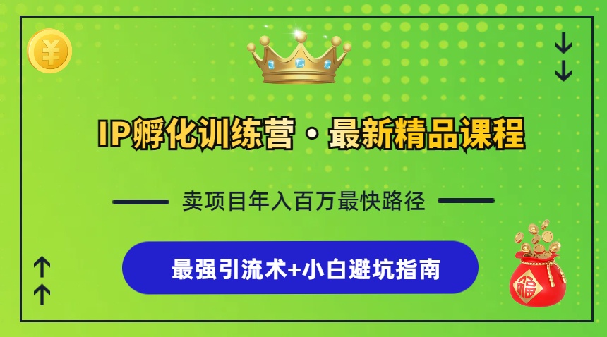 IP孵化训练营，知识付费全流程+最强引流术+小白避坑指南-财兔窝项目网