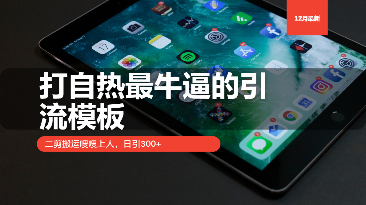 打自热最牛逼的引流模板，二剪搬运嗖嗖上人，日引300+-财兔窝项目网