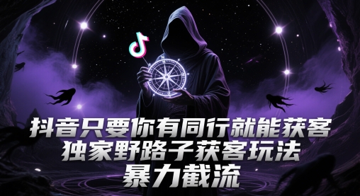 抖音只要你有同行就能获客，独家野路子获客玩法，暴力截流【揭秘】-财兔窝项目网