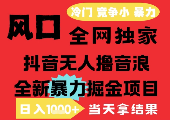 25年6月高爆抖音无人直播最新撸音浪掘金项目，解放双手小白可做，无脑日入1k+，门槛低【揭秘】-财兔窝项目网