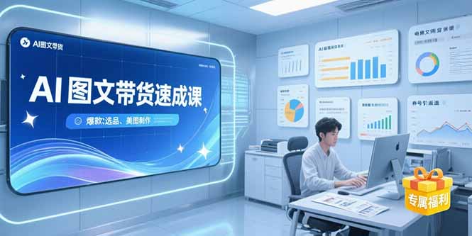 AI图文带货速成课，养号引流秘籍，爆款选品策略，美图制作全流程-财兔窝项目网
