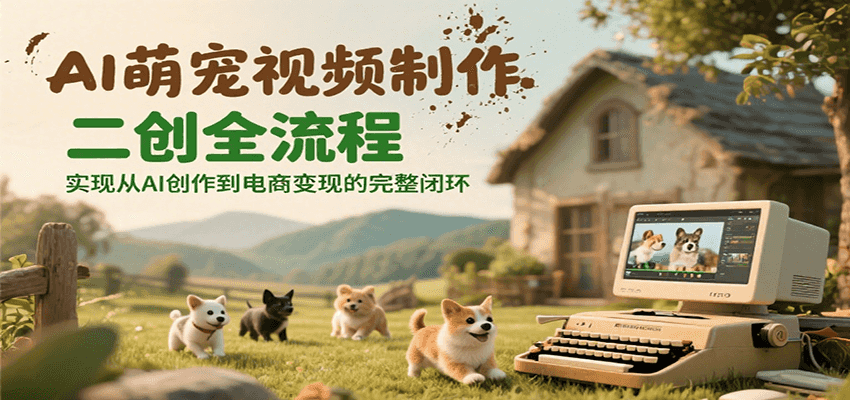 AI萌宠视频制作二创全流程，实现从AI创作到电商变现的完整闭环-财兔窝项目网