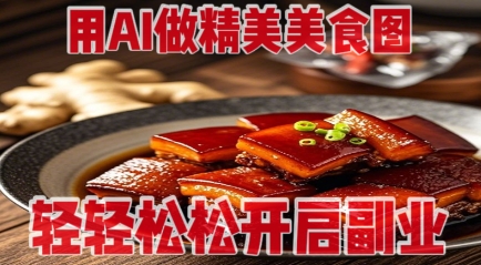 用AI做精美美食图，无需专业设备拍摄，轻轻松松开启副业-财兔窝项目网