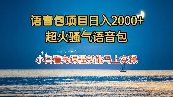 语音包项目 日入2000+ 超火骚气语音包小白看完课程就能马上实操-财兔窝项目网