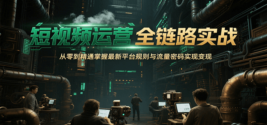 短视频运营全链路实战，从零到精通掌握最新平台规则与流量密码实现变现-财兔窝项目网