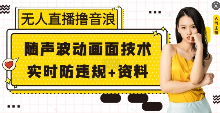 无人直播撸音浪+随声波动画面技术+实时防违规+资料【揭秘】-财兔窝项目网