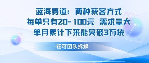 蓝海赛道：需求量大 单月累计下来能突破3W-财兔窝项目网