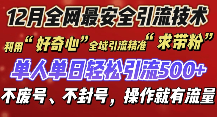 12 月份全网最安全引流创业粉技术来袭，不封号不废号，有操作就有流量【揭秘】-财兔窝项目网